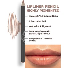 1001 Uzun Süre Kalıcı Dağılma Yapmayan Nemlendirici Dudak Kalemi - Lipliner Pencil 01 Peach Nude