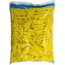 1001 Roket Sarı Plastik Dübel, 8mm, 500 Adet, Duvar Montaj Malzemesi