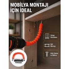 Astraltech Profesyonel Esnek Tornavida Bits Uç Seti 12 Parça Manyetik Bit Adaptörlü
