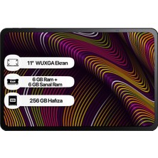 1001 Tab 11 Gen2, 11 Inç Wuxga Ekran, 6gb Ram + 6gb Sanal Ram, 256GB Hafıza, Tablet Bilgisayar
