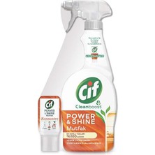 1001 Power & Shine Sprey Mutfak Yağ Çözücü 750 ml + Cif Power & Shine Konsantre Mutfak 70 ml