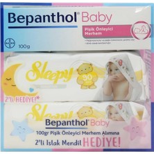 1001 Baby Pişik Önleyici Merhem 100 gr + 2 Paket Sleepy Sensitive Islak Havlu 90 Lı Hediye, BPT8699546