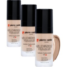 1001 Hello Matte Yüksek Kapatıcı Etkili Mat Fondöten Sun Beige (3 Paketi)
