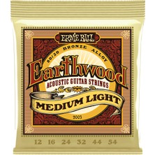 1001 Medium Light Earthwood 80/20 Bronz Akustik Gitar Telleri 12-54 Kalınlık