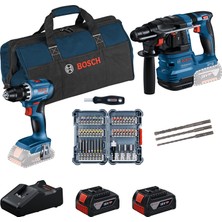 1001 Professional Gsr 18V-45 Akülü Vidalama & Gbh 185 Akülü Kırıcı Delici & 2x Gba 4.0 Ah Akü & G