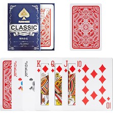 1001 Pvc Plastik Kırmızı Su Geçirmez Poker Iskambil Oyun Kağıdı RD63KR