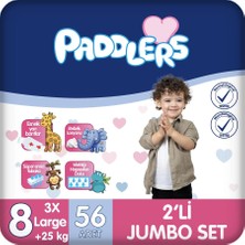 1001 Bebek Bezi 8 Numara Xxx-Large (25+ Kg) 56 Adet – 2’li Jumbo Set