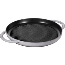 1001 Grill Pans Çift Kulplu Döküm Izgara Tava, Gri