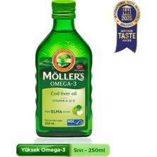 1001 Omega 3 Elmalı 250 Ml; Saf Morina Balığı Yağı, Ifos Onaylı, Dha, Epa, A D E Vitamini. Çocukl