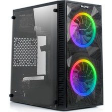 1001 Magic Mikro Atx 2 Rainbow Fanlı Mesh Panel Akrilik Gaming Oyuncu Bilgisayar Kasası (0, Watt)