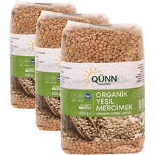 1001 Organik Yeşil Mercimek (3 Paketi)