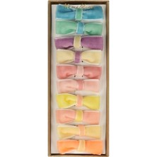 1001 Pastel Velvet Mini Bow Clips - Pastel Renk Kadife Tokalar - 10'lu