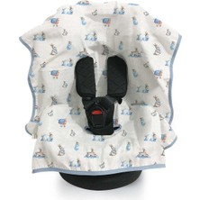 1001 Deux LAPINS%100 Pamuk Müslin Puset & Oto Koltuk Örtüsü Bébé Lapin POKORT-BEL-000STD