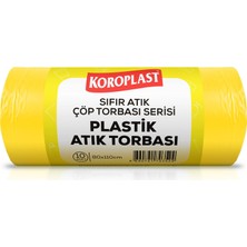 1001 Plastik Atıklar Çöp Torbası 10'lu 80×110 Cm, Dayanıklı & Geniş Hacimli, Çift Katlı, Geri D