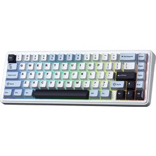 1001 F65 Reaper Switch Mekanik Rgb Tkl Makrolu Hot Swap Kablosuz Klavye Buz Mavisi