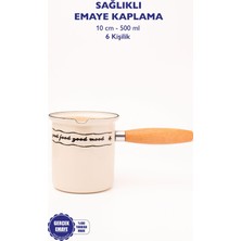 1001 Mood Emaye Ahşap Saplı Cezve (500ML-6 Kişilik)