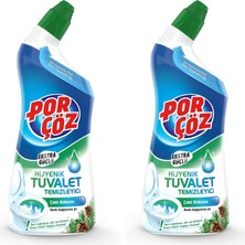 1001 Por Çöz Porçöz Tuvalet Temizleyici Jel Ekstra Güçlü Çam Kokulu 750 ml 2li Paket