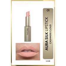 1001 Aura Silk Lipstick 01 Cashmere Cloud Kremsi Yarı Parlak Ruj - Nude