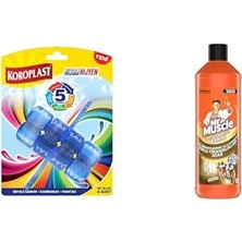 1001 5 Etkili Wc Blok 2'li Katı Tuvalet Bloğu Beyaz Sabun Kokulu + Mr Muscle Yağları ve Kirleri Erite