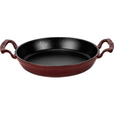 1001 Döküm Yuvarlak Sahan Döküm Demir Yekpare Çift Kulplu Çap 24CM Bordo, Lv Eco Y Tv 24 Shn Br