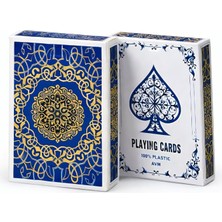 1001 Mavi Jumbo Boy Pvc Plastik Su Geçirmez Iskambil Poker Oyun Kağıdı RD61MV