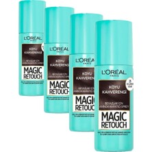 1001 L'oréal Paris Magic Retouch Beyaz Dipleri Kapatıcı Sprey - Koyu Kahverengi (75 Ml) (4 Paketi)