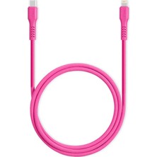 1001 Usb-C - Lightning Hızlı Şarj Kablosu 120CM Neon (Neon Pembe)