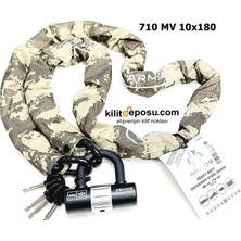 1001 Military Series Çelik Zincir 10MM x 1.80MT +U Bar Kilit