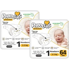 1001 Protection Yenidoğan Bebek Bezi 1 Numara (2-5 Kg) 128 Adet – 2’li Jumbo Set, Maksimum Koruma