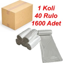 1001 Mini Boy Şeffaf Çöp Poşeti 40 Rulo 1600 Adet (1 Koli)– 40X50 cm Sızdırmaz, Yırtılmaz, Daya