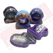 Mikro MK-8399 Kapaklı Space Travel Metal Çift Delikli Hazneli Kalemtıraş -Tekli