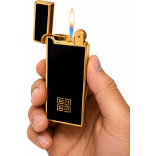 Onr Store Premium Metal Gazlı Çakmak Gold Klasik Tasarım
