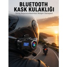 Astraltech LCD Ekranlı Bluetooth Kask Kulaklığı Fm Radyo ve Sd Kart Girişli