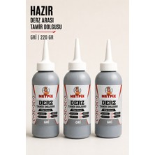 Metfix (3 Adet) Gri 220 gr Hazır Derz Dolgusu Fayans Seramik Derz Tamir Dolgusu Iç Dış Mekan