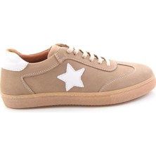 Bambi Bej Hakiki Deri Kadın Sneaker K01045050301