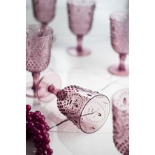 Esranın Dünyası Akrilik Mürdüm 6'lı Kadeh & Su Meşrubat Kahve Yanı Bardağı 450 ml ( Cam Değildir )