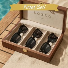 Lozzo 3'lü Fırsat Seti Unisex Siyah UV400 Korumalı Güneş Gözlüğü WayFare 25-01 | 25-03 | 25-23 Serisi