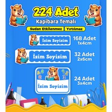 Sb Store Okul Kreş Kişiye Özel Isim Etiket Seti Kapibara Temalı - Model 759