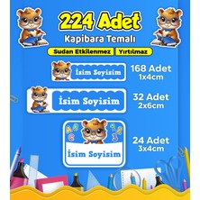 Sb Store Okul Kreş Kişiye Özel Isim Etiket Seti Kapibara Temalı - Model 753