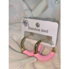 Pembe Mineli Küpe