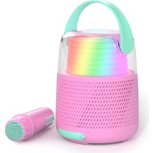 Mobility on Board Pembe 5 Farklı Ses Efektli Retro Mikrofonlu Karaoke Bluetooth Hoparlör