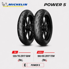 Michelin Power 5 120/70 ZR17 58W - 180/55 ZR17 73W Ön Arka Motosiklet Lastik Takımı