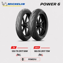 Michelin Power 6 120/70 ZR17 58W - 180/55 ZR17 73W Ön Arka Motosiklet Lastik Takımı