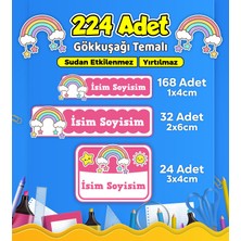 Sb Store Okul Kreş Kişiye Özel Isim Etiket Seti Gökkuşağı Temalı - Model 742