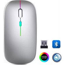 Uslucan Alışveriş ZR215 CBA100 Rgb Gümüş Şarjlı Mouse