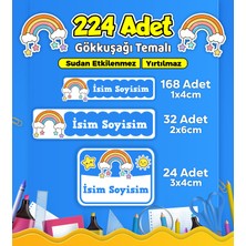 Sb Store Okul Kreş Kişiye Özel Isim Etiket Seti Gökkuşağı Temalı - Model 743