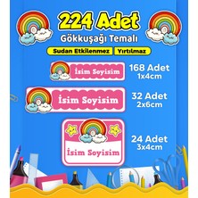 Sb Store Okul Kreş Kişiye Özel Isim Etiket Seti Gökkuşağı Temalı - Model 740