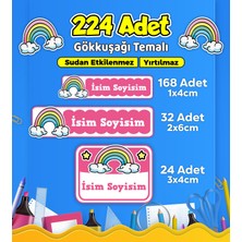 Sb Store Okul Kreş Kişiye Özel Isim Etiket Seti Gökkuşağı Temalı - Model 744