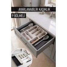 DNS Home Çift Taraflı Uzayabilen Ayarlanabilir Pratik Çekmece Içi Kaşıklık Dolap Içi Çekmece Düzenleyici Organizer Kepçelik