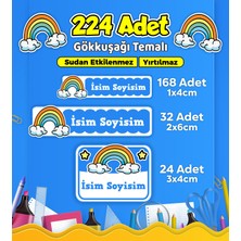 Sb Store Okul Kreş Kişiye Özel Isim Etiket Seti Gökkuşağı Temalı - Model 745